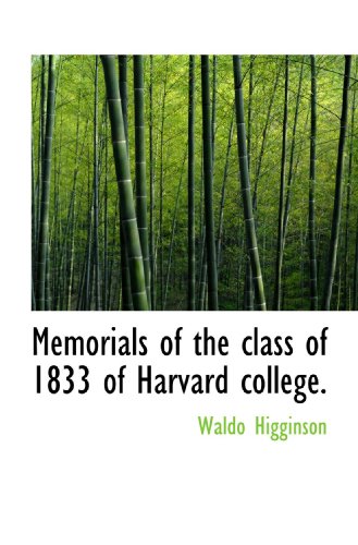 Stock image for Memorials of the class of 1833 of Harvard college. for sale by Revaluation Books