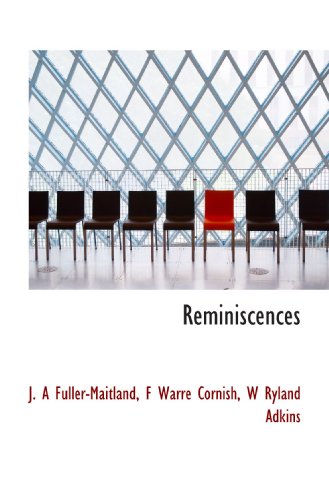 Stock image for Reminiscences for sale by Revaluation Books