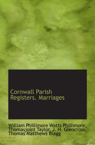 Stock image for Cornwall Parish Registers. Marriages for sale by Revaluation Books
