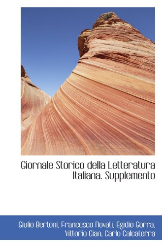 Beispielbild fr Giornale Storico della Letteratura Italiana. Supplemento (Italian and Italian Edition) zum Verkauf von Revaluation Books