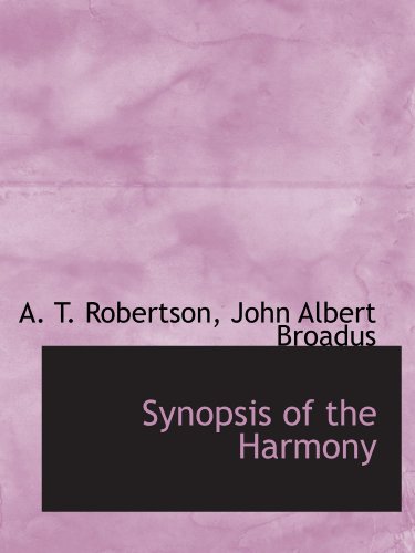 Stock image for Synopsis of the Harmony for sale by Revaluation Books