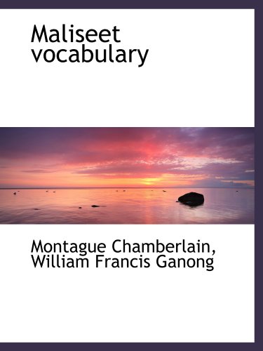 Stock image for Maliseet vocabulary for sale by Revaluation Books