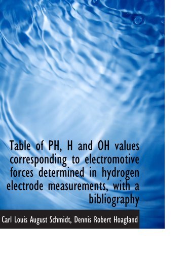 Imagen de archivo de Table of PH, H and OH values corresponding to electromotive forces determined in hydrogen electrode a la venta por Revaluation Books