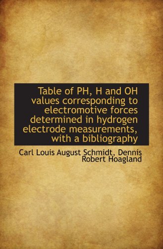 Stock image for Table of PH, H and OH values corresponding to electromotive forces determined in hydrogen electrode for sale by Revaluation Books
