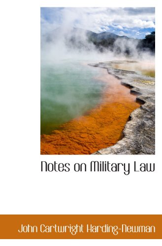 Imagen de archivo de Notes on Military Law a la venta por Revaluation Books