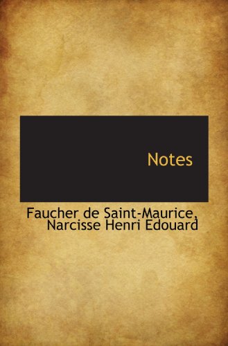 Imagen de archivo de Notes (French and French Edition) a la venta por Revaluation Books