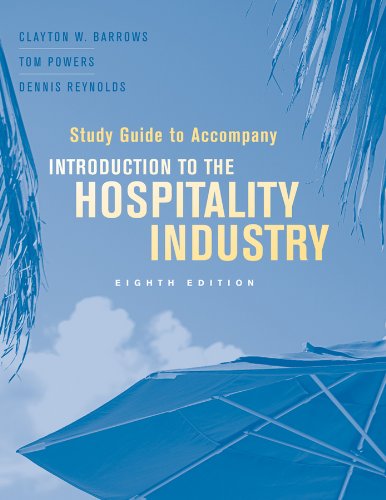 Beispielbild fr Study Guide to Accompany Introduction to the Hospitality Industry zum Verkauf von SecondSale