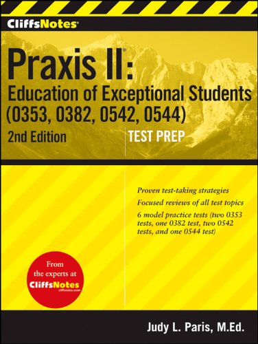 Imagen de archivo de CliffsNotes Praxis II Education of Exceptional Students (0353, 0382, 0542, 0544) a la venta por Better World Books