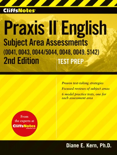 Stock image for CliffsNotes Praxis II English Subject Area Assessments (0041, 0043, 0044/5044, 0048, 0049, 5142) for sale by Better World Books