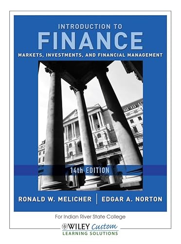 9781118111925: Introduction to Finance 14th Edition for Indian River State College