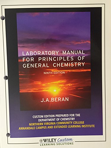 9781118168028: Laboratory Manual for Principles of General Chemistry 9th Edition Stevens Institute of Technology