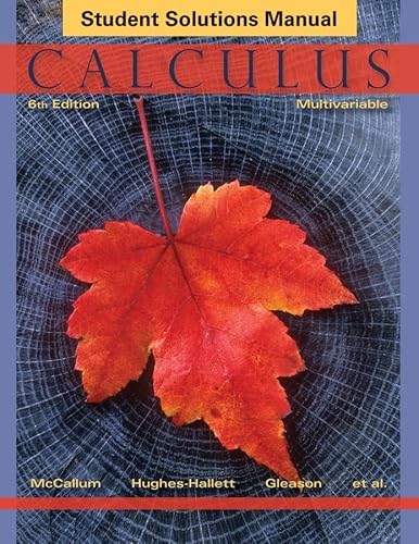 Imagen de archivo de Student Solutions Manual to accompany Calculus: Multivariable, 6e a la venta por SecondSale