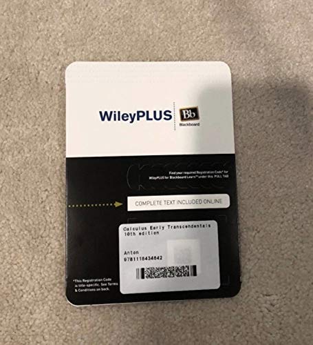 WileyPLUS V5 Card for Calculus Early Transcendentals 10th edition (9781118276402) by Anton, Howard