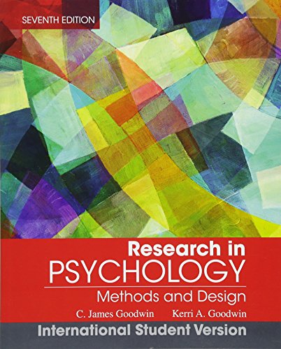 9781118322628: Research In Psychology: Methods and Design