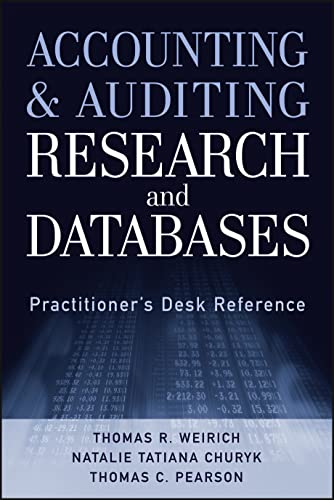 Stock image for Accounting and Auditing Research and Databases : Practitioner's Desk Reference for sale by Better World Books
