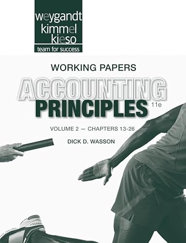 Imagen de archivo de Working Papers Volume II to accompany Accounting Principles, 11th Edition a la venta por HPB-Red