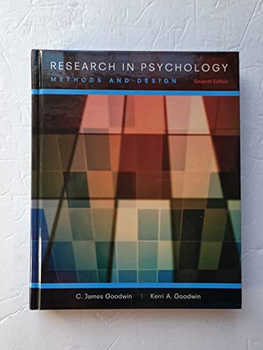 Beispielbild fr Research In Psychology: Methods and Design zum Verkauf von BooksRun