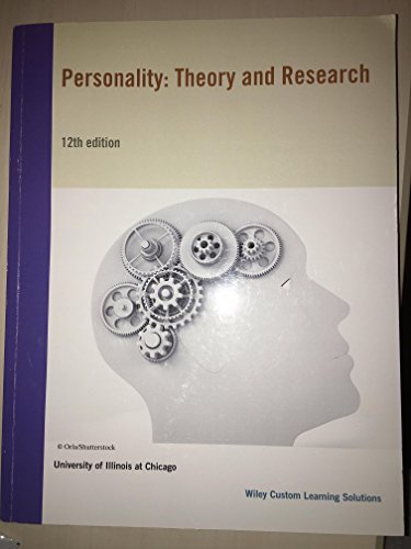 Beispielbild fr Personality: Theory and Research zum Verkauf von Bookmonger.Ltd