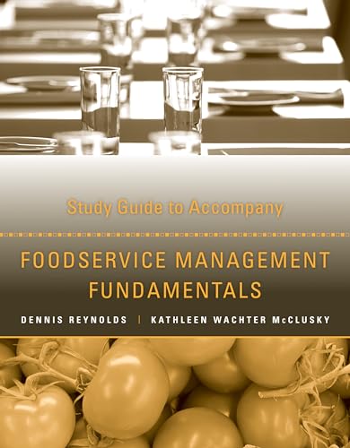 Imagen de archivo de Foodservice Management Fundamentals, Study Guide a la venta por Phatpocket Limited