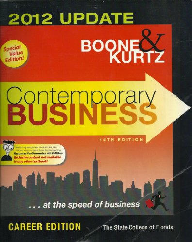 Imagen de archivo de Boone & Kurtz Contemporary Business - 2012 Update - Career Edition a la venta por Better World Books