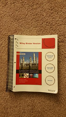 Beispielbild fr Elementary Principles of Chemical Processes, Binder Ready Version zum Verkauf von BooksRun