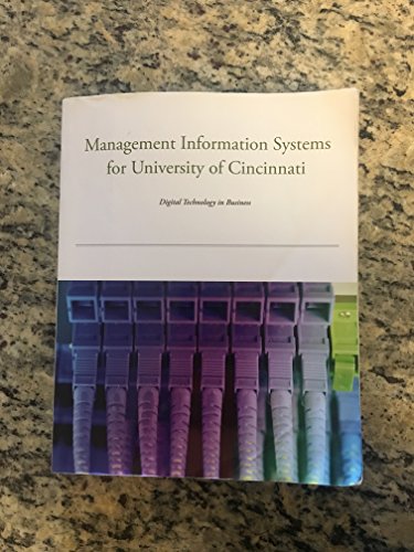 Beispielbild fr Management Information Systems for University of Cinncinatti zum Verkauf von HPB-Red
