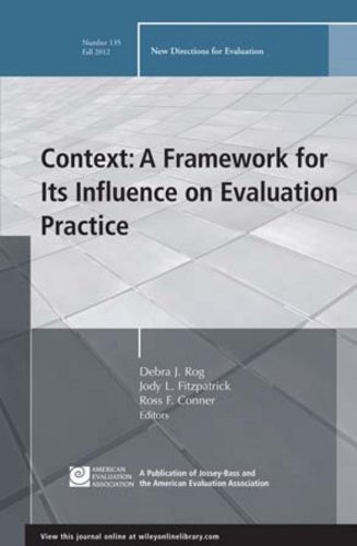 Imagen de archivo de Context : A Framework for Its Influence on Evaluation Practice a la venta por Better World Books