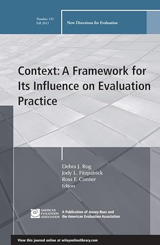 Stock image for Context : A Framework for Its Influence on Evaluation Practice for sale by Better World Books