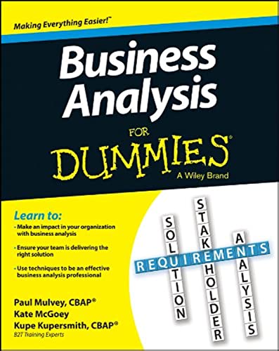 Beispielbild fr Business Analysis for Dummies zum Verkauf von Better World Books