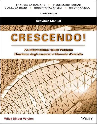 Imagen de archivo de Crescendo : An Intermediate Italian Program, Activities Manual a la venta por Better World Books