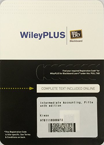 Beispielbild fr Intermediate Accounting, Fifteenth edition WileyPLUS Blackboard Card zum Verkauf von A Team Books