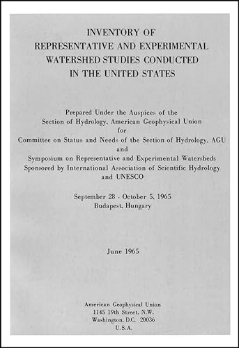 Inventory of Representative and Experimental Water Shed Studies Conducted in the United States