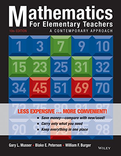 Beispielbild fr Mathematics for Elementary Teachers: A Contemporary Approach (Wiley Plus Products) zum Verkauf von Books Unplugged