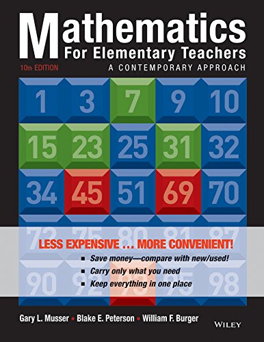 Imagen de archivo de Mathematics for Elementary Teachers: A Contemporary Approach (Wiley Plus Products) a la venta por Books Unplugged