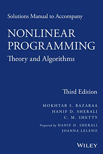 Imagen de archivo de Solutions Manual to accompany Nonlinear Programming: Theory and Algorithms a la venta por SecondSale