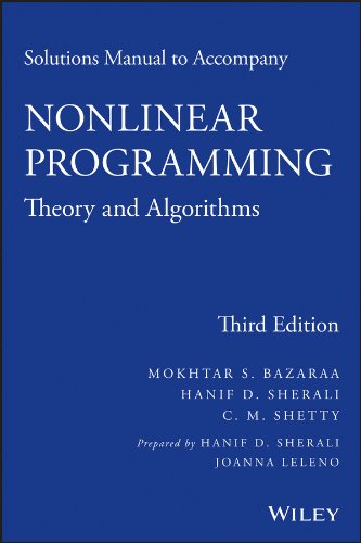 Stock image for Solutions Manual to accompany Nonlinear Programming: Theory and Algorithms for sale by SecondSale
