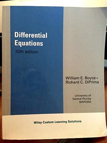 Imagen de archivo de Differential Equations 10th Edition UCF Custom a la venta por ThriftBooks-Atlanta