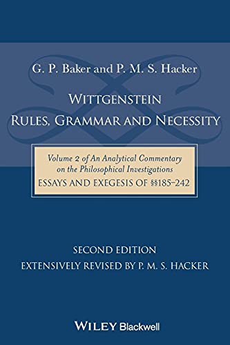 Beispielbild fr Wittgenstein: Rules, Grammar and Necessity zum Verkauf von Blackwell's