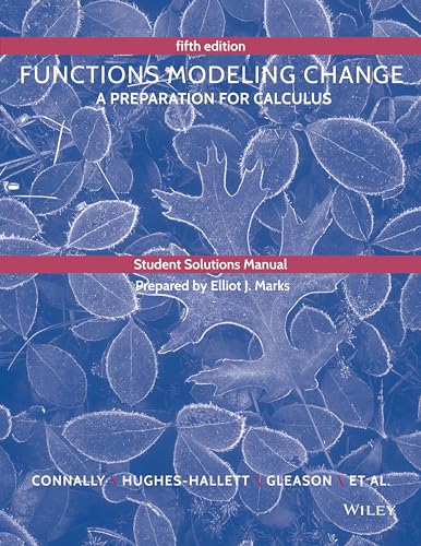 Beispielbild fr Student Solutions Manual to accompany Functions Modeling Change zum Verkauf von BooksRun