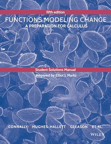 Imagen de archivo de Student Solutions Manual to accompany Functions Modeling Change a la venta por BooksRun