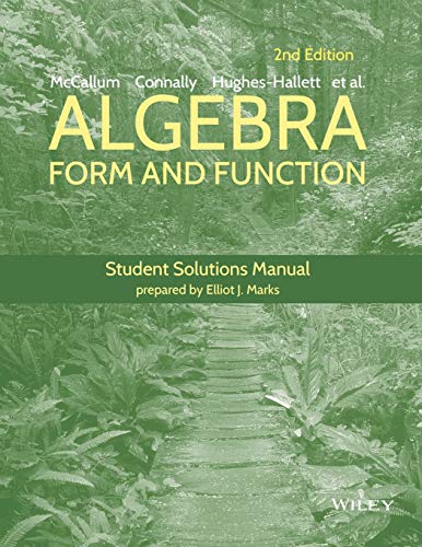 Beispielbild fr Student Solutions Manual to accompany Algebra: Form and Function zum Verkauf von Revaluation Books