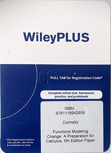 Stock image for Functions Modeling Change: A Preparation for Calculus, 5th Edition WileyPLUS Access Code Card for sale by Wrigley Books