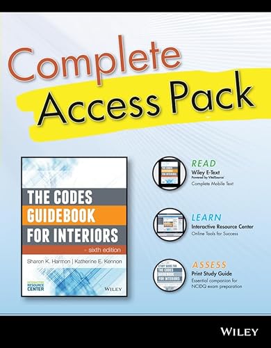 Stock image for The Codes Guidebook for Interiors, Sixth Edition Complete Access Pack with Wiley E-Text, Study Guide 6e, and Interactive Resource Center Access Card for sale by SecondSale