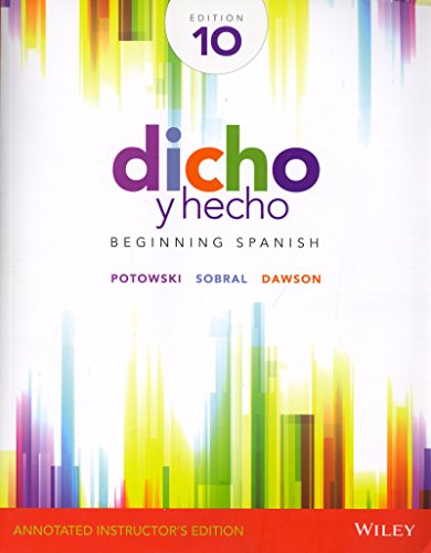 Beispielbild fr Dicho y Hecho: Beginning Spanish - Annotated Instructor's Edition zum Verkauf von BooksRun