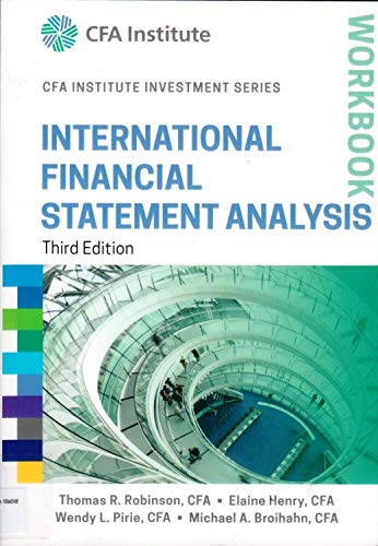 Imagen de archivo de International Financial Statement Analysis Workbook (CFA Institute Investment Series) a la venta por HPB-Red