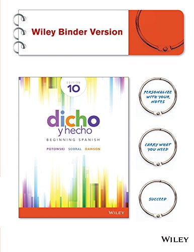 Stock image for Dicho y hecho: Beginning Spanish, Binder-Ready Version + WileyPLUS Registration Card for sale by The Book Cellar, LLC