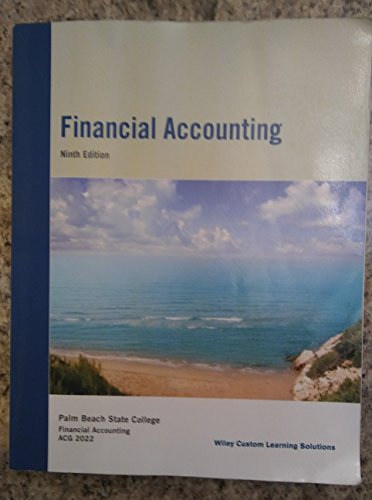 Imagen de archivo de Financial Accounting Ninth Edition, Palm Beach State College a la venta por The Book Cellar, LLC