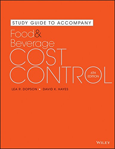 Imagen de archivo de Study Guide to Accompany Food and Beverage Cost Control, 6e a la venta por ThriftBooks-Atlanta