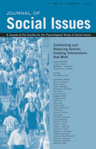 9781119075288: Confronting and Reducing Sexism: Creating Interventions that Work (Journal of Social Issues (JOSI))