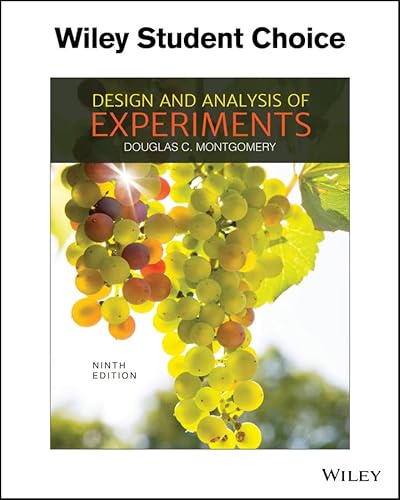 Immagine dell'editore per Design and Analysis of Experiments venduto da Wm Burgett Bks and Collectibles